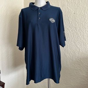 Harley-Davidson Performance Blue Breathable Golf Polo Shirt XL Embroidered Logo
